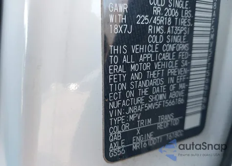 2015 Nissan Juke Nismo/S/Sl/Sv from USA, damaged, VIN JN8AF5MV5FT566186